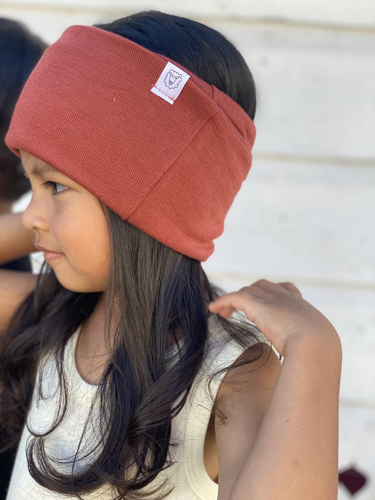 Neck Warmer CHILDREN UP TO AGE 12 Simply Merino Clothing Co MEDIUM (2yrs-12yrs) Soft Rust 